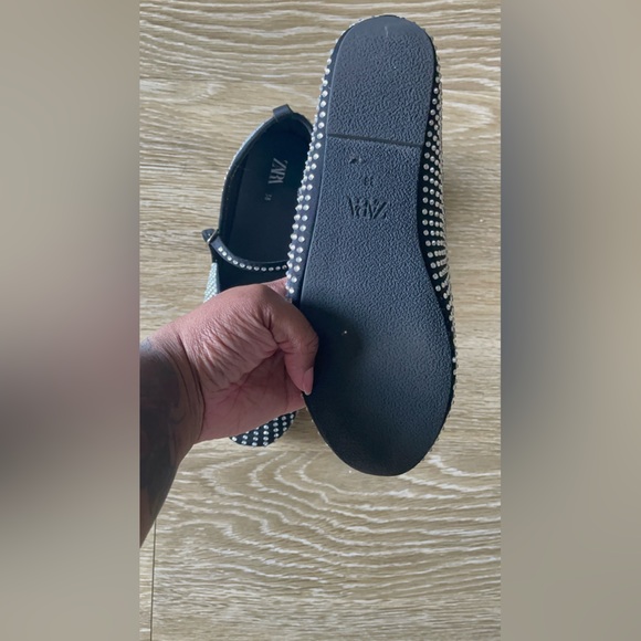 Zara Big Girls Sparkly Rhinestone Ballet Flats Shoes 38 (US 7.5) - Picture 4 of 4